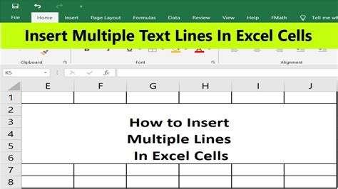 Write Multiple Lines In Excel Cell YouTube