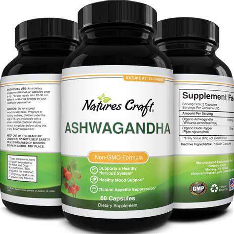 Ashwagandha Root Supplement Sleep Support Relaxation Anxiety Relief