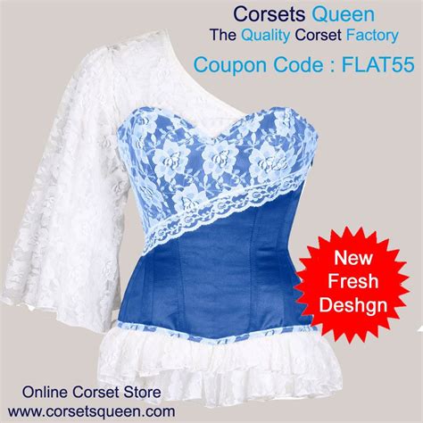 Adaliz Laced Cloud Blue Overbust Corset Blue Net Corset Dress One Side Solder Corset Dress