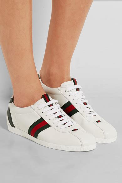 Gucci New Ace Watersnake Trimmed Leather Sneakers Net A Portercom