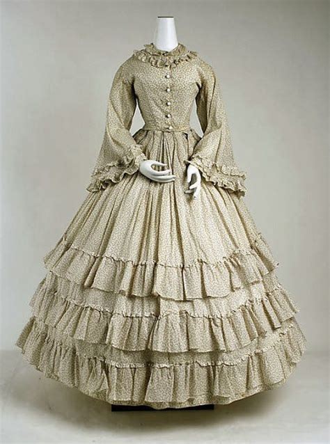 In The Swans Shadow Cotton Flounced Dress Ca 1865 Historical Dresses Victorian Fashion
