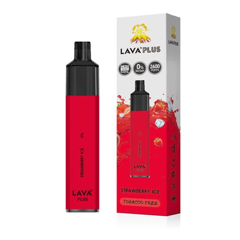 Lava Plus 2600 Puffs Disposable Zero Nicotine Free 0 Strawberry Ice