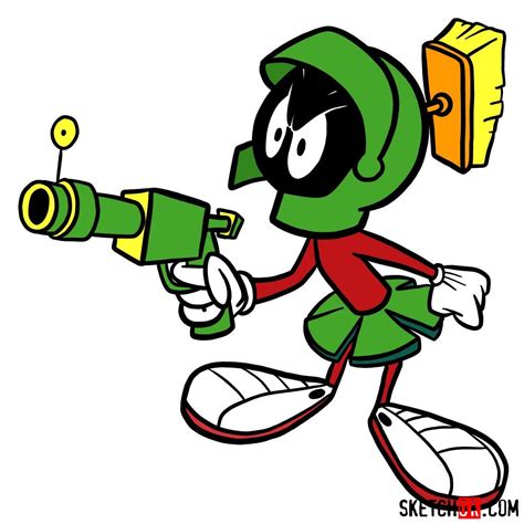 How To Draw Marvin The Martian Step By Step Drawing Tutorials