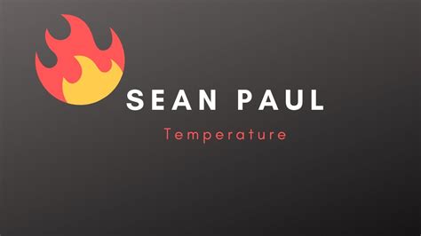 Sean Paul Temperature No Lyrics Youtube
