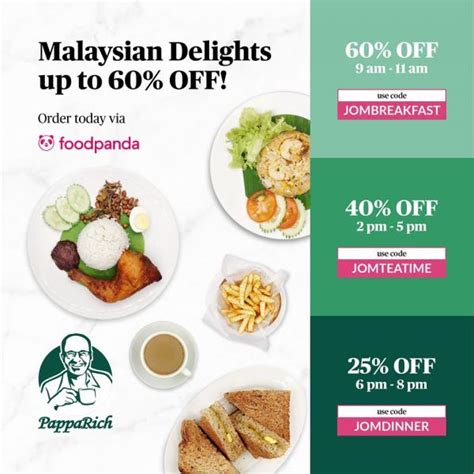 Apply foodpanda malaysia coupon code and get everything on sale. PappaRich Malaysia Delights Promotion Up To 60% OFF on ...