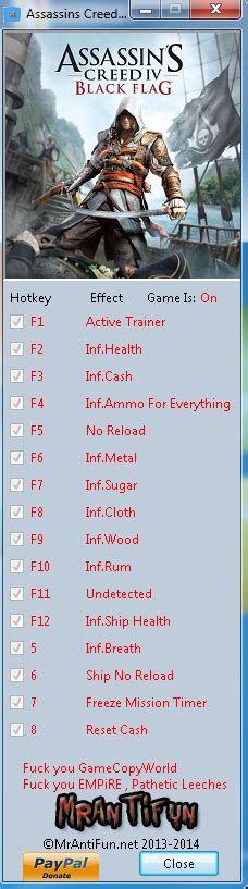 Mrantifun Games Trainers Assassins Creed Black Flag Trainer V