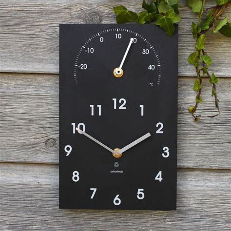 Eco Recycled Outdoor Clock And Thermometer Outdoor Clock Outdoor