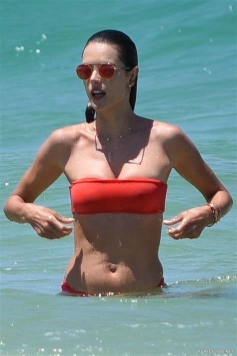 Leaked Alessandra Ambrosio Flashing Her Mommy Boobs Through Wet Bikini