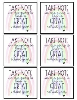 Muted Rainbow Take Note Notebook Gift Tags By Learning To Bloom