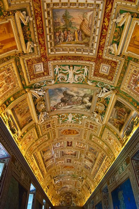 The sistine chapel of the vatican city, located in its museums, has murals on the ceiling painted by michelangelo. On the way into the Sistine Chapel, which by the way your ...