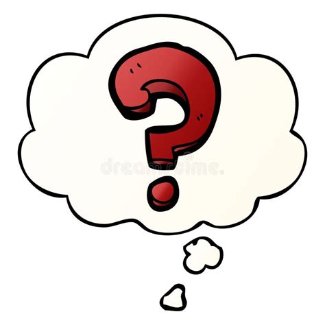 a creative cartoon question mark and thought bubble in smooth gradient style stock vector