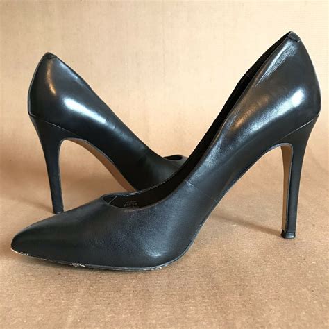 Vince Camuto Black Leather Pumps Size 8 High Heel Point Toe Work Women Shoes Ebay Women