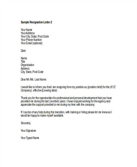 Thank You Resignation Letter Templates 16 Free Word Pdf Format Download