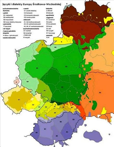 Map Of Polish Language And Dialects Polish Language Language Map Map