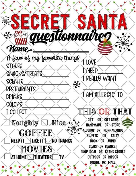 Free Printable Secret Santa Survey Artofit