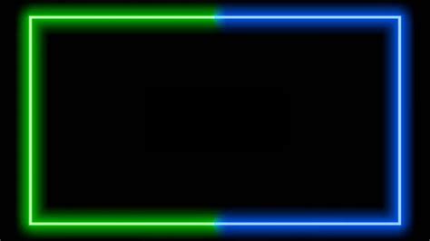 Blue And Green Neon Light Frame Glowing Border Template Black