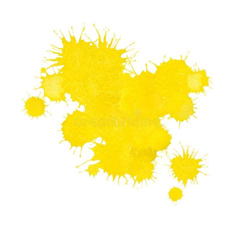 Yellow Watercolor Painted Stains Set Stock Illustration Illustration