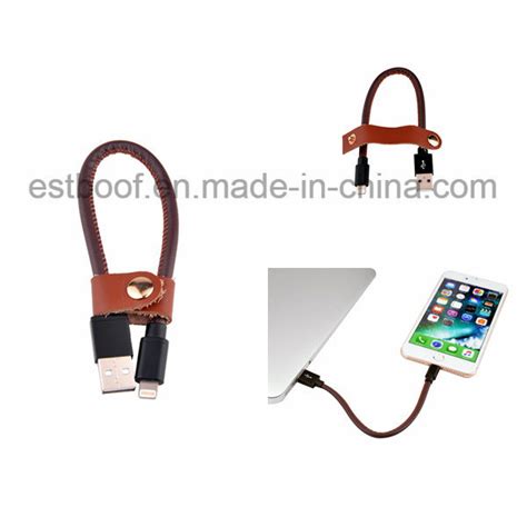 Leather Wrapped Usb Cable With Lightning Connector China Usb Cable