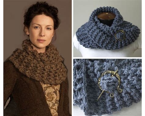 Outlander Infinity Scarf Claire Cowl Chunky Knit Etsy