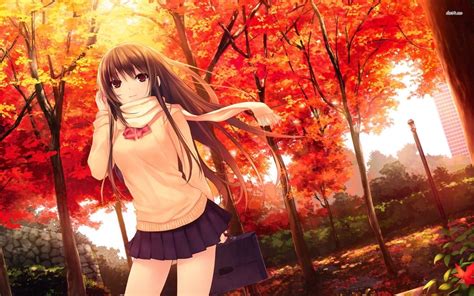 Autumn Anime Wallpapers Top Free Autumn Anime Backgrounds Wallpaperaccess