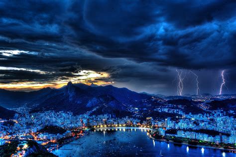 Rio De Janeiro Brazil Night Lightning Wallpaper 1920x1278 282300