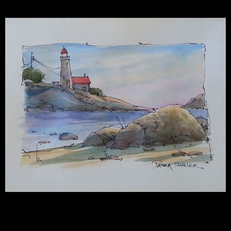 Peter Sheeler On Instagram Draw And Paint A Lighthouse At Sunset