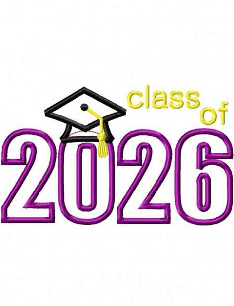 Class Of 2026 Graduation Cap Applique Machine Embroidery Etsy