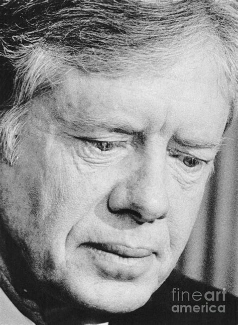 President Jimmy Carter Frowning By Bettmann