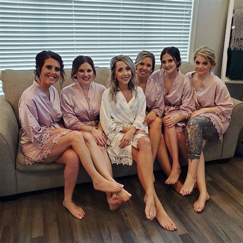 Bridesmaid Robes Bridal Robes Satin Dressing Gown Etsy Sexy Feet Wedding Party Robes