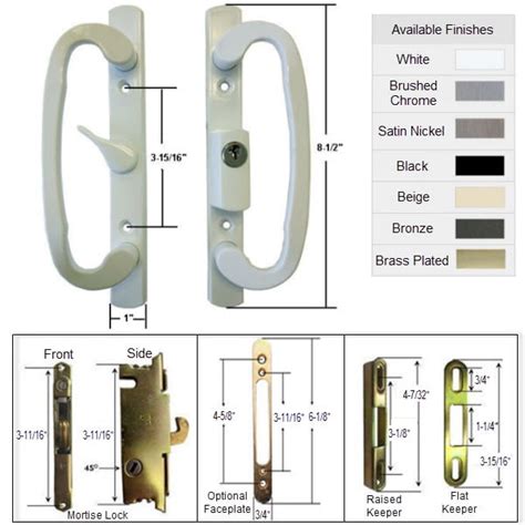 Sliding Glass Patio Door Handle Kit With Mortise Lock And Keepers A