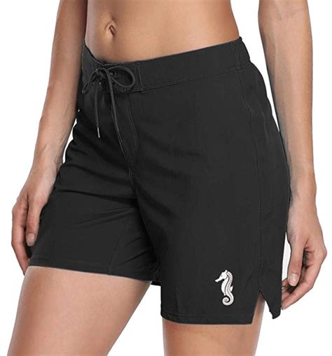 Anwell Board Short For Women High Waisted Quick Dry Drawstring Pocket