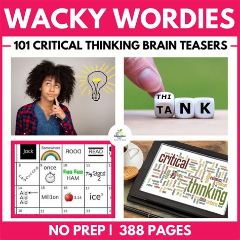 101 Wacky Wordies Puzzles Brain Teasers Word Problems Critical