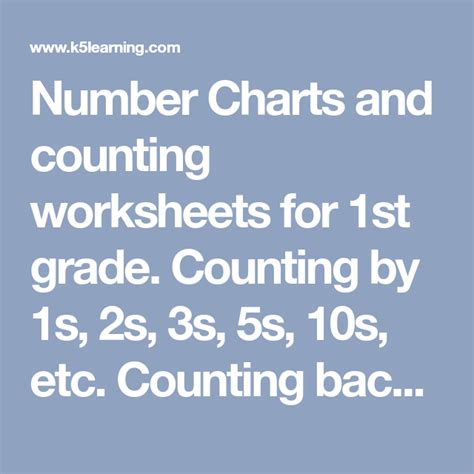 Number Charts And Counting Worksheets For 1st Grade Counting By 1s 2s