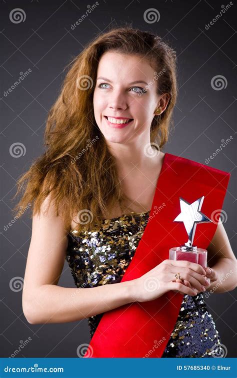 Woman Winning The Beauty Contest Stock Photo Image Of Dress