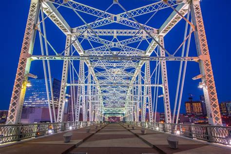 Pedestrian Bridge In Downtown Nashville Tennessee Stock Photo Image