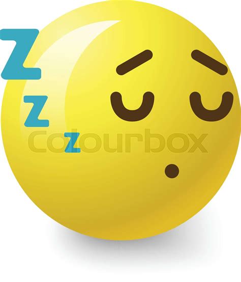 Sleepy Smiley Icon Cartoon Style Stock Vector Colourbox