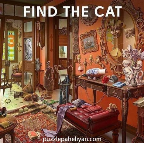 Find The Cat In Room Puzzle Answer Hidden Cat Puzzle Puzzle Paheliyan
