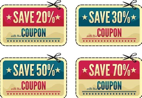 Free Vintage Coupon And Discount Labels Vector Titanui