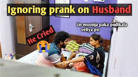 Tamil prank on girls team work never failsteam sukumardirected by : IGNORING PRANK ON HUSBAND🤣 | He Cried 😭 | prank tamil ...