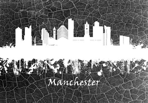 Premium Photo Manchester City Skyline Black And White