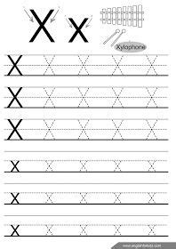 Letter x tracing worksheet, elementary school esl worksheets | Tracing