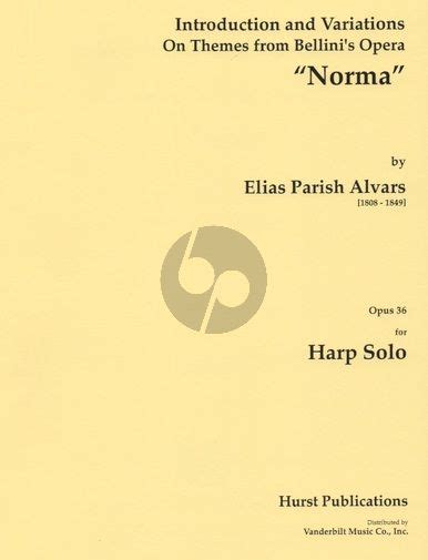 Introduction And Variations On Bellini Norma Op36 Harp Solo Elias