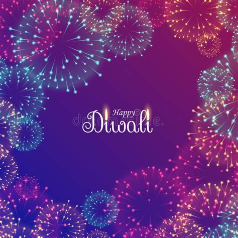 Beautiful Diwali Festival Fireworks Stock Vector Illustration Of