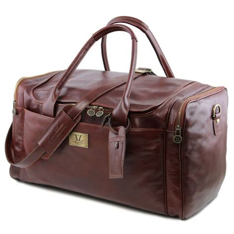 Tuscany Leather Voyager Travel Leather Bag With Side Pockets Large