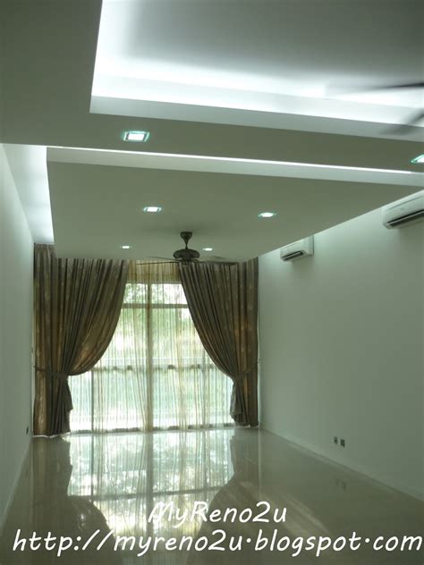 L box ceiling & lighting. plaster ceiling subang 04 | L-box plaster ceiling design ...