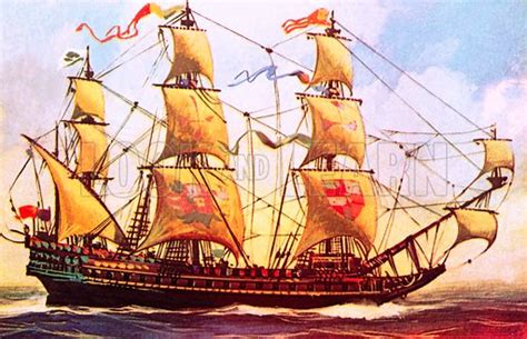 Spanish Galleon Sailing Ship Of The 16th Century Stock Image Look