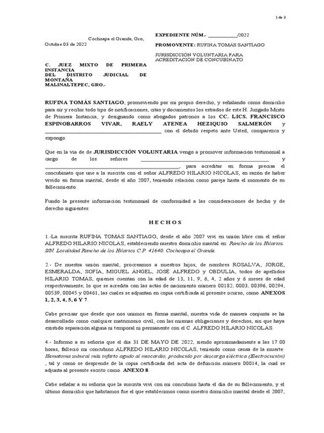 Juris Vol Acreditación De Concubinato Pdf Gobierno Instituciones Sociales