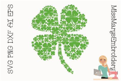 Four Leaf Clover Full Of Clovers Svg Cutting File Png Dxf Ai 218382