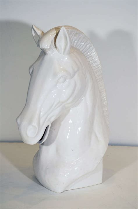 Mid Century White Ceramic Horse Head Sculpture At 1stdibs White Horse