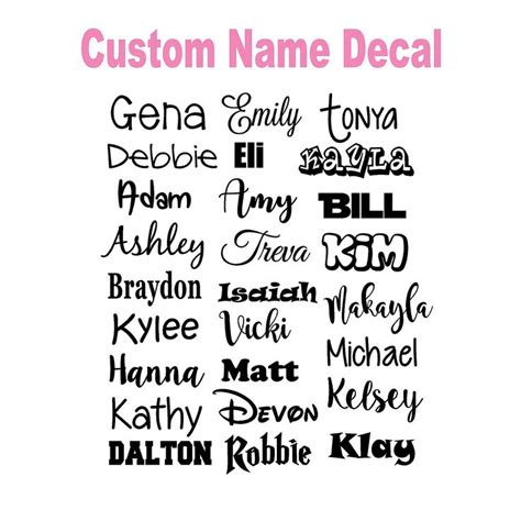 Name Decal For Tumbler Vinyl Name Decal Custom Name Decal Etsy